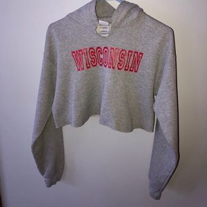 ✅Crop top hoodie sweatshirt Wisconsin athletic